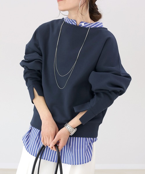 Aletta vita(アレッタビータ)の「T/Cスムースドルマンプルオーバー(Tシャツ/カットソー・レディース・ベージュ/ネイビー/ブラック・M)」の3枚目の写真