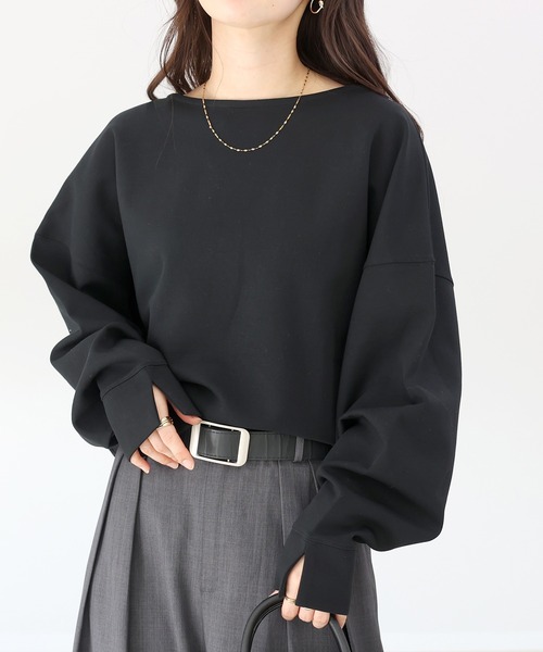Aletta vita(アレッタビータ)の「T/Cスムースドルマンプルオーバー(Tシャツ/カットソー・レディース・ベージュ/ネイビー/ブラック・M)」の1枚目の写真