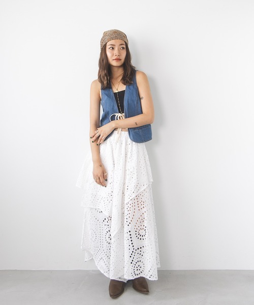 TEEN BOOP(ティーンブープ)の「コットンボリュームスリットSK(スカート・レディース・オフホワイト・FREE)」の8枚目の写真