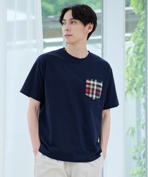 Arnold Palmer | シェア パーマーチェックリブ ポケット Tシャツ(Tシャツ/カットソー)