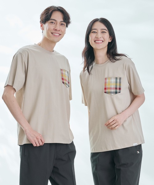 Arnold Palmer（アーノルドパーマー）の「シェア パーマーチェックリブ ポケット Tシャツ（Tシャツ/カットソー・レディース・ライトベージュ/ホワイト/ネイビー・LL/L/M/S/XS）」の3枚目の写真