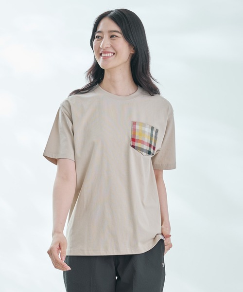 Arnold Palmer（アーノルドパーマー）の「シェア パーマーチェックリブ ポケット Tシャツ（Tシャツ/カットソー・レディース・ライトベージュ/ホワイト/ネイビー・LL/L/M/S/XS）」の14枚目の写真