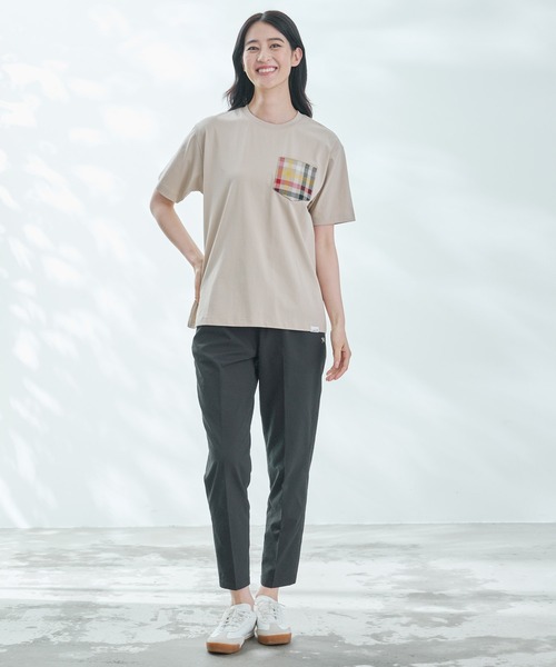 Arnold Palmer（アーノルドパーマー）の「シェア パーマーチェックリブ ポケット Tシャツ（Tシャツ/カットソー・レディース・ライトベージュ/ホワイト/ネイビー・LL/L/M/S/XS）」の16枚目の写真