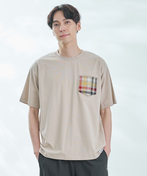 Arnold Palmer（アーノルドパーマー）の「シェア パーマーチェックリブ ポケット Tシャツ（Tシャツ/カットソー・レディース・ライトベージュ/ホワイト/ネイビー・LL/L/M/S/XS）」の11枚目の写真