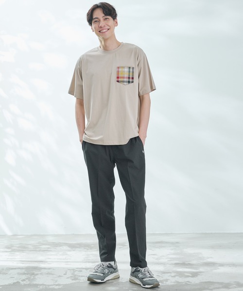 Arnold Palmer（アーノルドパーマー）の「シェア パーマーチェックリブ ポケット Tシャツ（Tシャツ/カットソー・レディース・ライトベージュ/ホワイト/ネイビー・LL/L/M/S/XS）」の22枚目の写真