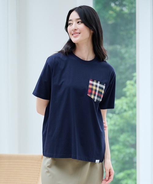 Arnold Palmer（アーノルドパーマー）の「シェア パーマーチェックリブ ポケット Tシャツ（Tシャツ/カットソー・レディース・ライトベージュ/ホワイト/ネイビー・LL/L/M/S/XS）」の20枚目の写真