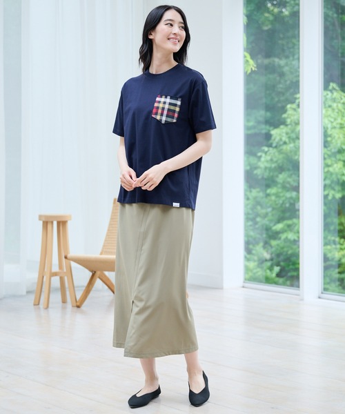 Arnold Palmer（アーノルドパーマー）の「シェア パーマーチェックリブ ポケット Tシャツ（Tシャツ/カットソー・レディース・ライトベージュ/ホワイト/ネイビー・LL/L/M/S/XS）」の21枚目の写真