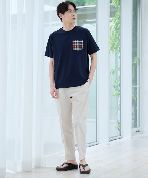 Arnold Palmer（アーノルドパーマー）の「シェア パーマーチェックリブ ポケット Tシャツ（Tシャツ/カットソー・レディース・ライトベージュ/ホワイト/ネイビー・LL/L/M/S/XS）」の18枚目の写真