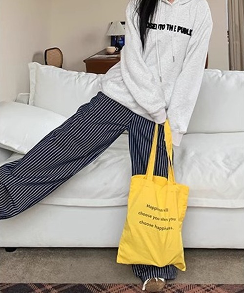 MEMECLE(メメクル)の「【 MEMECLE / メメクル 】コットンストライプワイドパンツ(デニムパンツ・レディース・ネイビー・M/L/S)」の3枚目の写真