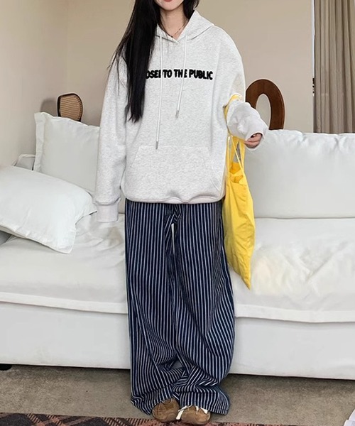 MEMECLE(メメクル)の「【 MEMECLE / メメクル 】コットンストライプワイドパンツ(デニムパンツ・レディース・ネイビー・M/L/S)」の8枚目の写真