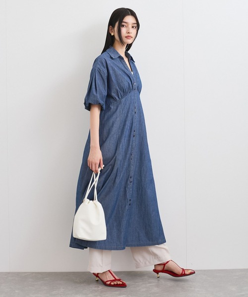 VIS(ビス)の「バルーンスリーブデニムワンピース(ワンピース・レディース・サックスブルー/ブルー・FREE)」の8枚目の写真