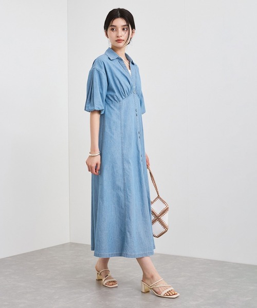 VIS(ビス)の「バルーンスリーブデニムワンピース(ワンピース・レディース・サックスブルー/ブルー・FREE)」の12枚目の写真