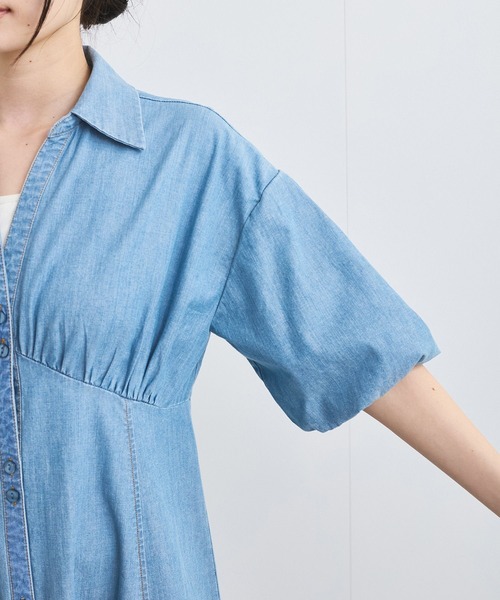 VIS(ビス)の「バルーンスリーブデニムワンピース(ワンピース・レディース・サックスブルー/ブルー・FREE)」の20枚目の写真