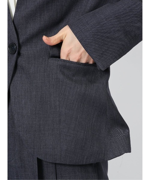 m.f.editorial(エムエフエディトリアル)の「【ストレッチ ウォッシャブル】m.f.エディトリアルレディース カラーレスジャケット 紺(セットアップ可能)(スーツジャケット・レディース・ネイビー・S/MEDIUM/LARGE/X-LARGE)」の9枚目の写真