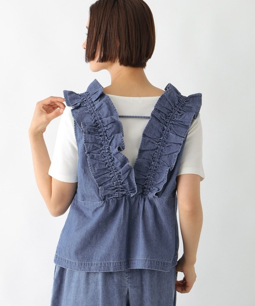 LEPSIM（レプシィム）の「デニムフリルベスト　288159（ベスト・レディース・ブルー/チャコールグレー・FREE）」の13枚目の写真