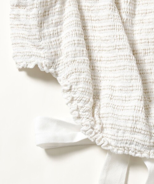 Ray BEAMS(レイビームス)の「ELINA LEBESSI / MINI TIED SMOKED TOP(キャミソール・レディース・オフホワイト・SMALL)」の4枚目の写真