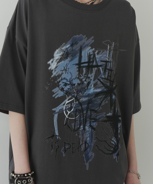 AIVER（アイバー）の「AIVER　スクリブルS/S TEE（Tシャツ/カットソー・メンズ・ブラック/チャコールグレー/アッシュグレー・SMALL/MEDIUM/LARGE）」の5枚目の写真