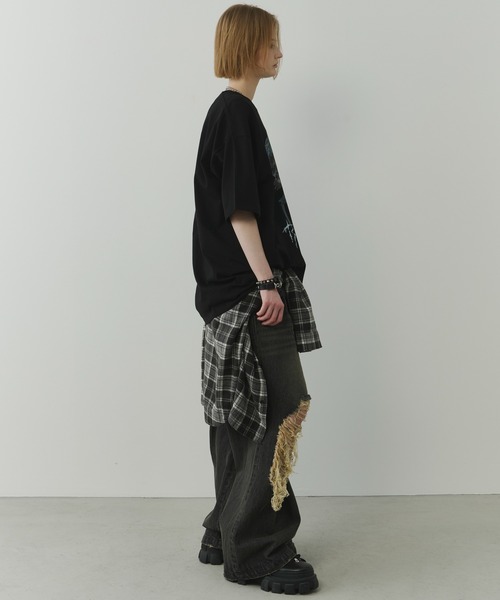 AIVER（アイバー）の「AIVER　スクリブルS/S TEE（Tシャツ/カットソー・メンズ・ブラック/チャコールグレー/アッシュグレー・SMALL/MEDIUM/LARGE）」の7枚目の写真