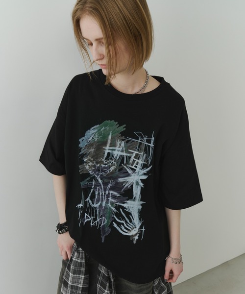 AIVER（アイバー）の「AIVER　スクリブルS/S TEE（Tシャツ/カットソー・メンズ・ブラック/チャコールグレー/アッシュグレー・SMALL/MEDIUM/LARGE）」の12枚目の写真
