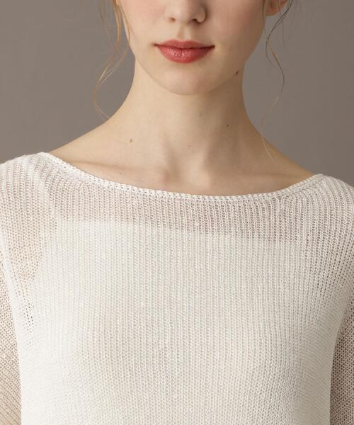 DRESSTERIOR（ドレステリア）の「【洗える/薄手/清涼感】リネンブレンドプルオーバー（ニット/セーター・レディース・オフホワイト/レッド系1/ネイビー・38/36/34）」の12枚目の写真