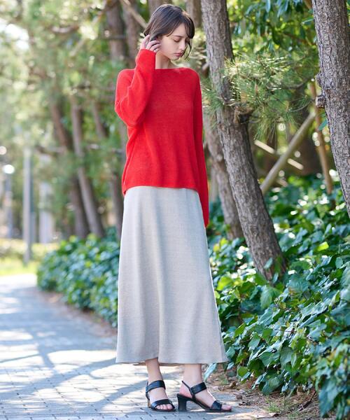 DRESSTERIOR（ドレステリア）の「【洗える/薄手/清涼感】リネンブレンドプルオーバー（ニット/セーター・レディース・オフホワイト/レッド系1/ネイビー・38/36/34）」の15枚目の写真