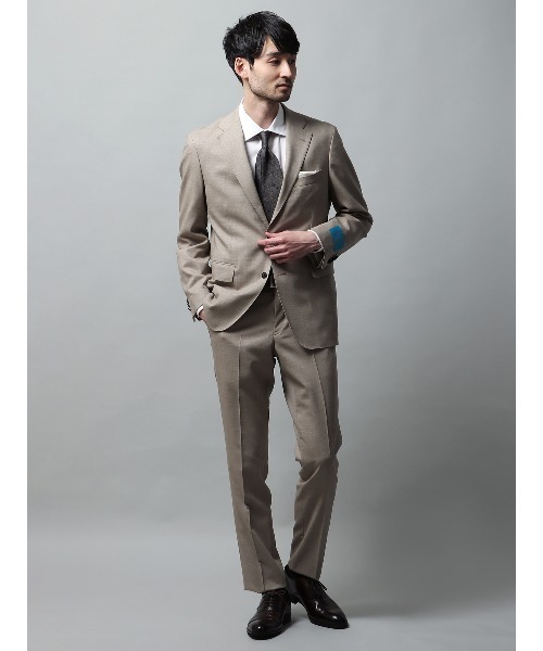 SUIT SQUARE（スーツスクエア）の「テーパードパンツ CANONICO SUPERSONIC 無地（スーツパンツ・メンズ・ベージュ系/ネイビー系・3L/LL/L/M/S）」の3枚目の写真