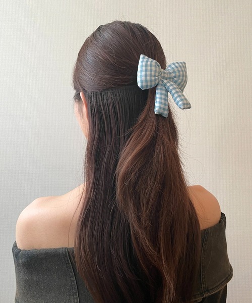 FOREVER 21(フォーエバー トゥエンティーワン)の「チェックリボンヘアカフ(その他ヘアアクセサリー・レディース・ブルー/ブラック・FREE)」の8枚目の写真