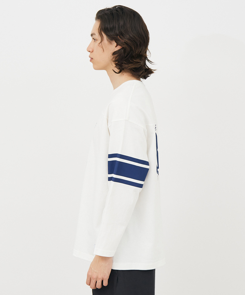 POLeR(ポーラー)の「【POLeR/ポーラー】 FOOTBALL SHIRT/フットボール ロングtシャツ/ユニセックス(Tシャツ/カットソー・メンズ・グリーン/ホワイト/ネイビー・M/L/XL)」の11枚目の写真