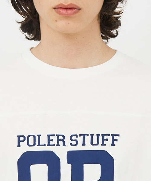 POLeR(ポーラー)の「【POLeR/ポーラー】 FOOTBALL SHIRT/フットボール ロングtシャツ/ユニセックス(Tシャツ/カットソー・メンズ・グリーン/ホワイト/ネイビー・M/L/XL)」の13枚目の写真