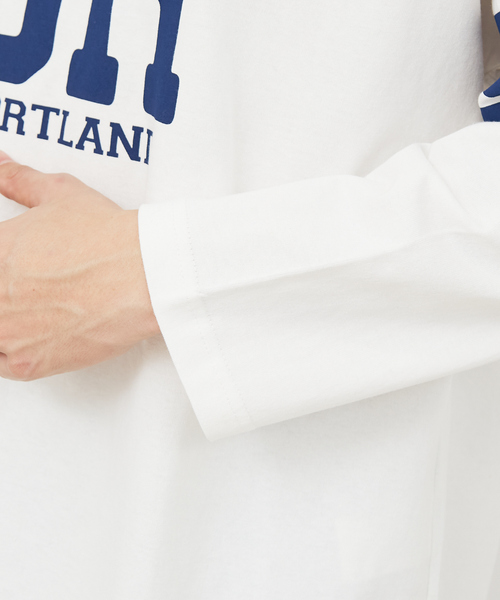 POLeR(ポーラー)の「【POLeR/ポーラー】 FOOTBALL SHIRT/フットボール ロングtシャツ/ユニセックス(Tシャツ/カットソー・メンズ・グリーン/ホワイト/ネイビー・M/L/XL)」の14枚目の写真