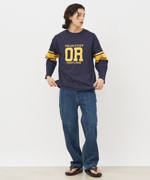 POLeR(ポーラー)の「【POLeR/ポーラー】 FOOTBALL SHIRT/フットボール ロングtシャツ/ユニセックス(Tシャツ/カットソー・メンズ・グリーン/ホワイト/ネイビー・M/L/XL)」の19枚目の写真