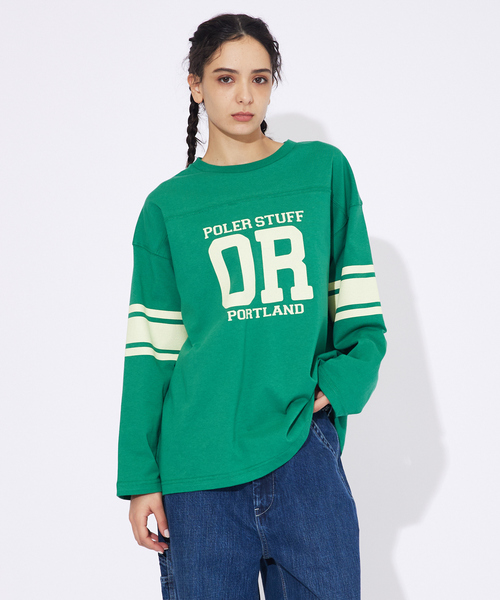 【POLeR/ポーラー】 FOOTBALL SHIRT/フットボール　ロングtシ POLeR/ポーラー】 FOOTBALL SHIRT/フットボール ロングtシャツ