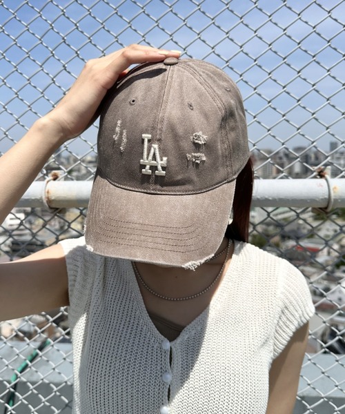 MLB（メジャーリーグベースボール）の「【日本未発売/WEB限定】MLB KOREA(エムエルビーコリア)/ダメージ ウォッシング ロゴ刺繍 ベースボール キャップ 帽子/damage washing unstructured ball-cap（キャップ・レディース・ダークグレー/ブラウン/ワインレッド・FREE）」の17枚目の写真