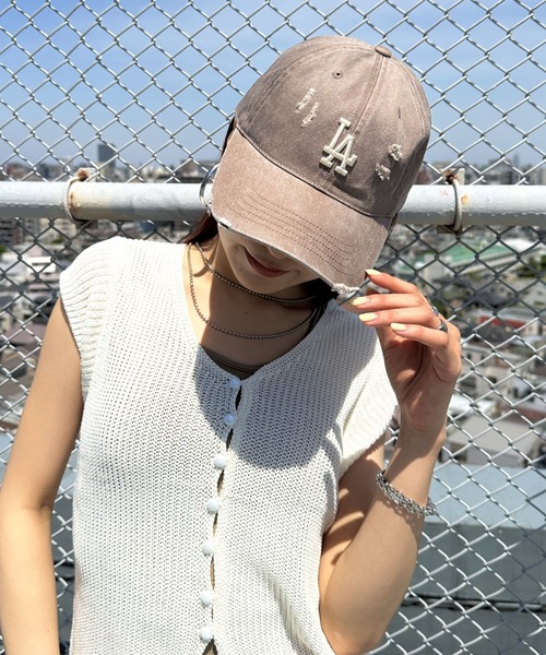 MLB（メジャーリーグベースボール）の「【日本未発売/WEB限定】MLB KOREA(エムエルビーコリア)/ダメージ ウォッシング ロゴ刺繍 ベースボール キャップ 帽子/damage washing unstructured ball-cap（キャップ・レディース・ダークグレー/ブラウン/ワインレッド・FREE）」の20枚目の写真