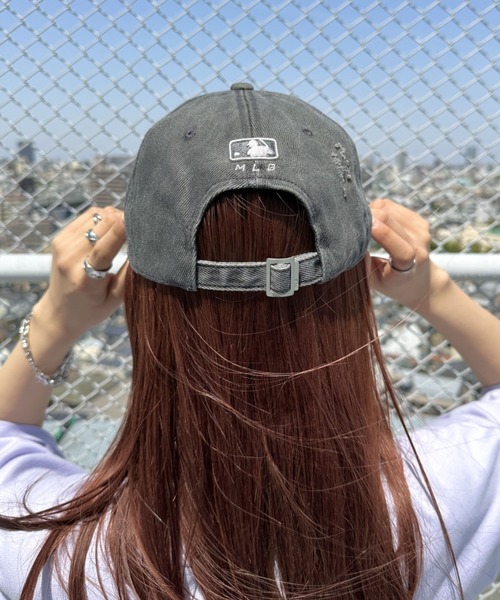 MLB（メジャーリーグベースボール）の「【日本未発売/WEB限定】MLB KOREA(エムエルビーコリア)/ダメージ ウォッシング ロゴ刺繍 ベースボール キャップ 帽子/damage washing unstructured ball-cap（キャップ・レディース・ダークグレー/ブラウン/ワインレッド・FREE）」の10枚目の写真
