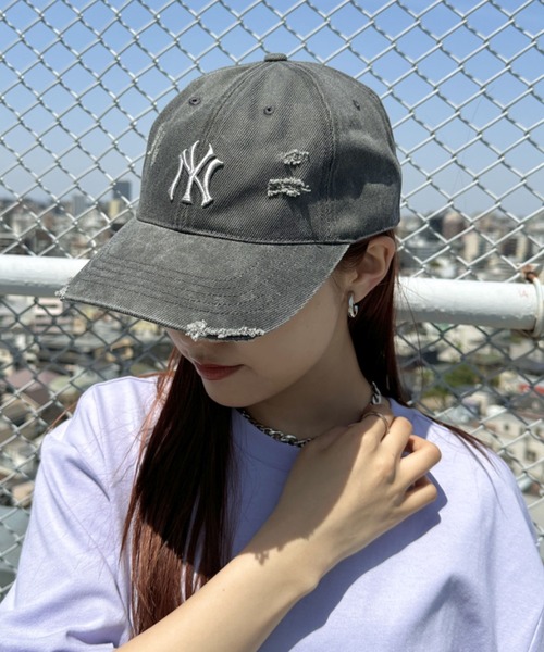 MLB（メジャーリーグベースボール）の「【日本未発売/WEB限定】MLB KOREA(エムエルビーコリア)/ダメージ ウォッシング ロゴ刺繍 ベースボール キャップ 帽子/damage washing unstructured ball-cap（キャップ・レディース・ダークグレー/ブラウン/ワインレッド・FREE）」の4枚目の写真