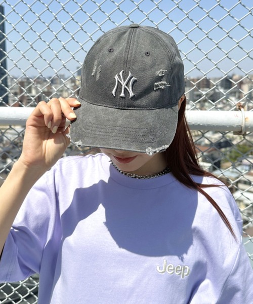 MLB（メジャーリーグベースボール）の「【日本未発売/WEB限定】MLB KOREA(エムエルビーコリア)/ダメージ ウォッシング ロゴ刺繍 ベースボール キャップ 帽子/damage washing unstructured ball-cap（キャップ・レディース・ダークグレー/ブラウン/ワインレッド・FREE）」の7枚目の写真