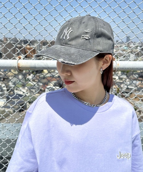 MLB（メジャーリーグベースボール）の「【日本未発売/WEB限定】MLB KOREA(エムエルビーコリア)/ダメージ ウォッシング ロゴ刺繍 ベースボール キャップ 帽子/damage washing unstructured ball-cap（キャップ・レディース・ダークグレー/ブラウン/ワインレッド・FREE）」の12枚目の写真