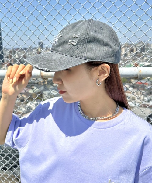 MLB（メジャーリーグベースボール）の「【日本未発売/WEB限定】MLB KOREA(エムエルビーコリア)/ダメージ ウォッシング ロゴ刺繍 ベースボール キャップ 帽子/damage washing unstructured ball-cap（キャップ・レディース・ダークグレー/ブラウン/ワインレッド・FREE）」の8枚目の写真