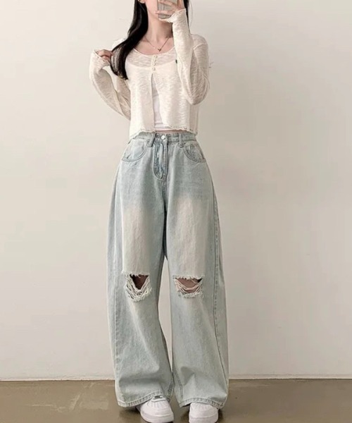 AsRiRe(アスリレイ)の「シアークロップドカディカン(カーディガン/ボレロ・レディース・ホワイト/ブラック・M)」の11枚目の写真