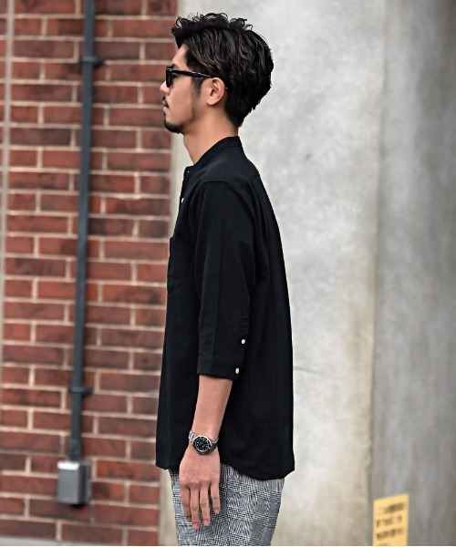 SILVER BULLET（シルバーバレット）の「『CavariA/キャバリア』パナマバンドカラーカプリ7分袖シャツ（シャツ/ブラウス・メンズ・ピンク/ミント/ホワイト系1/ブラック/ネイビー/ベージュ/ブルー系1/ホワイト・XL/L/M）」の16枚目の写真