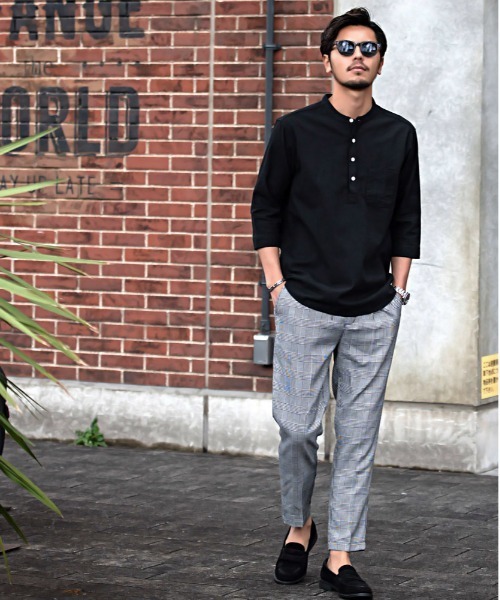 SILVER BULLET（シルバーバレット）の「『CavariA/キャバリア』パナマバンドカラーカプリ7分袖シャツ（シャツ/ブラウス・メンズ・ピンク/ミント/ホワイト系1/ブラック/ネイビー/ベージュ/ブルー系1/ホワイト・XL/L/M）」の18枚目の写真