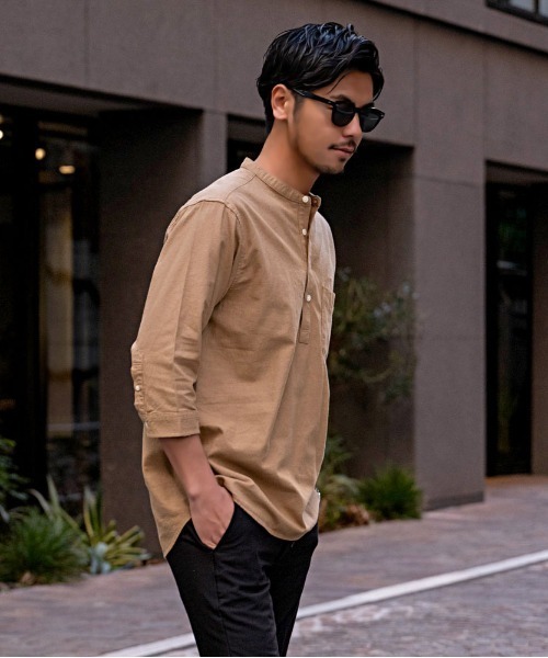 SILVER BULLET（シルバーバレット）の「『CavariA/キャバリア』パナマバンドカラーカプリ7分袖シャツ（シャツ/ブラウス・メンズ・ピンク/ミント/ホワイト系1/ブラック/ネイビー/ベージュ/ブルー系1/ホワイト・XL/L/M）」の20枚目の写真