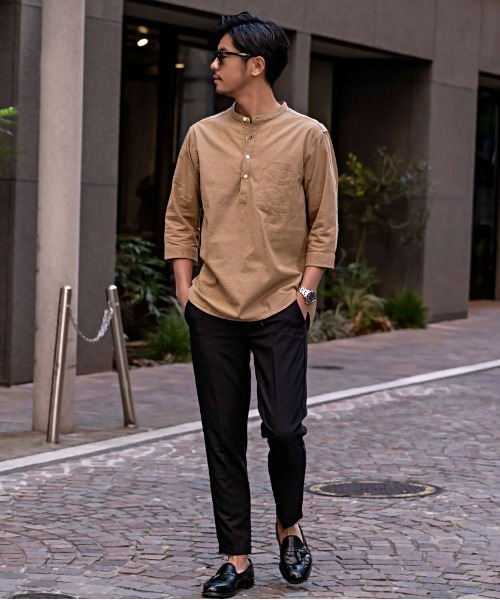 SILVER BULLET（シルバーバレット）の「『CavariA/キャバリア』パナマバンドカラーカプリ7分袖シャツ（シャツ/ブラウス・メンズ・ピンク/ミント/ホワイト系1/ブラック/ネイビー/ベージュ/ブルー系1/ホワイト・XL/L/M）」の21枚目の写真