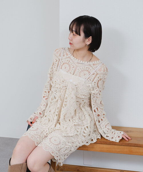 mystic（ミスティック）の「クロシェトップス＆ ビスチェSET