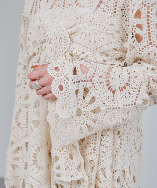 【mystic】 クロシェトップス&ビスチェSET アイボリー セール】クロシェトップス＆ ビスチェSET（シャツ/ブラウス）｜mystic