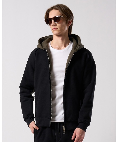 wjk(ダヴルジェイケイ)の「super urake parker(パーカー・メンズ・トップグレー/ブラック/ブラック×カーキ・SMALL/MEDIUM/LARGE/X-LARGE)」の6枚目の写真