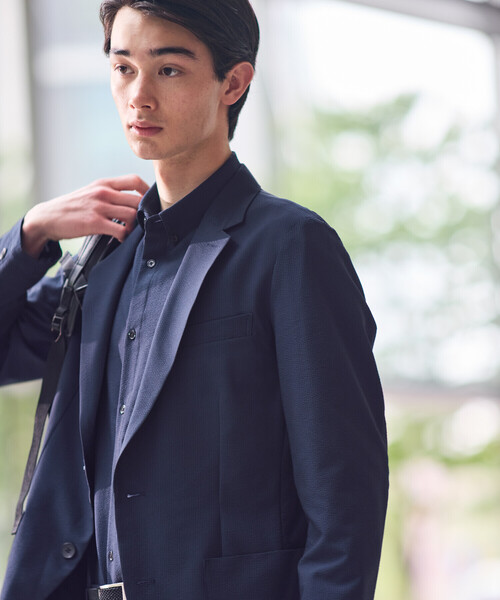 COMME CA ISM（コムサイズム）の「【セットアップ対応】シアサッカージャケット（テーラードジャケット・メンズ・チャコール/ネイビー・SMALL/MEDIUM/LARGE/X-LARGE）」の5枚目の写真