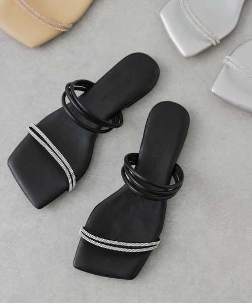 SENSE OF PLACE by URBAN RESEARCH(センスオブプレイスバイアーバンリサーチ)の「ラインストーンナローコードサンダル(サンダル・レディース・シルバー/ブラック/ベージュ・SMALL/MEDIUM/LARGE)」の14枚目の写真