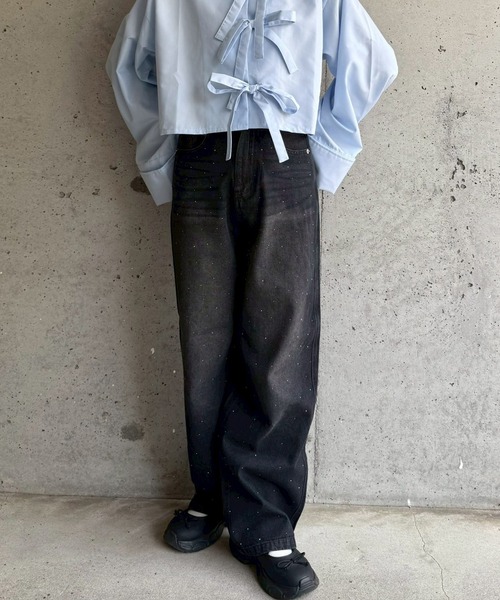 cuorequal(クオレコール)の「キラキラストーンデニムパンツ(デニムパンツ・レディース・ブラック・SMALL)」の12枚目の写真